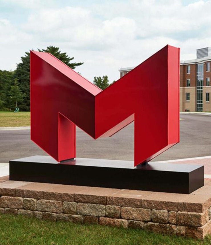Sculpture of the Maryville University logo